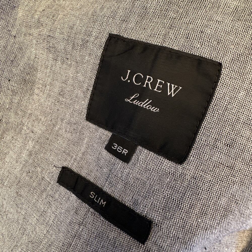 J Crew Ludlow Blazer Mens 36R Gray Somelos Cotton Linen Sport Coat - Picture 6 of 16